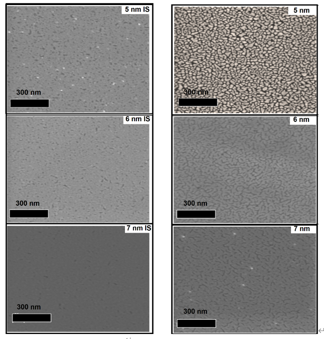 Ultra-thin sliver films deposited with and without using ion source